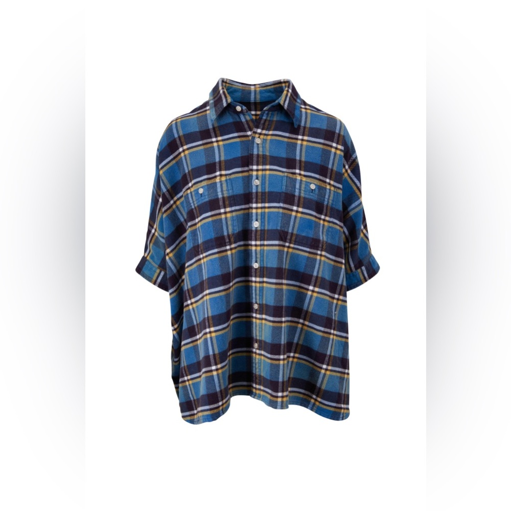 R13 Blue Plaid Oversized Boxy Shirt